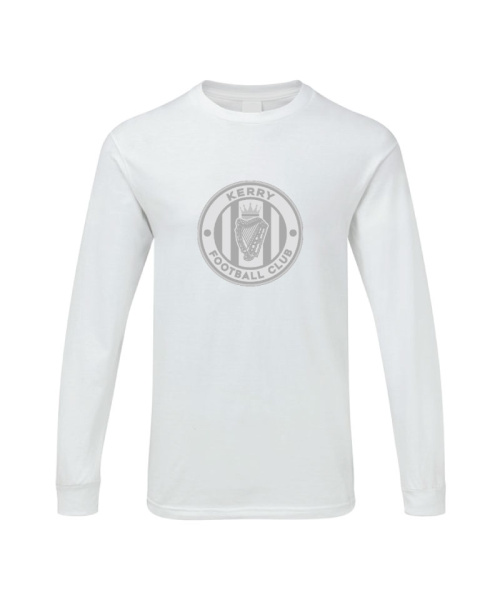 Kerry FC Mens Long Sleeve Logo Tee White